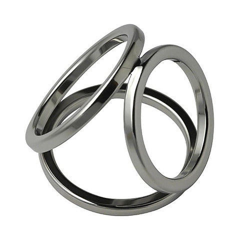 Triple Cock and Ball Ring by Hell's Couture - Cock Rings
