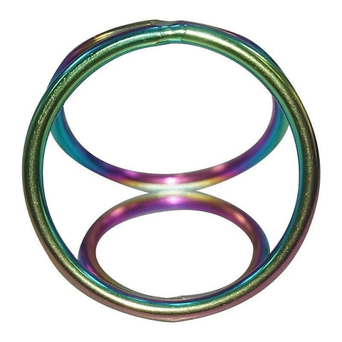 Rainbow Triple Cock and Ball Ring by Hell's Couture - Cock Rings