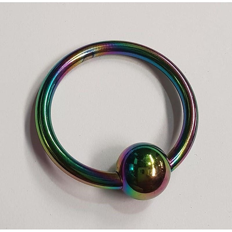 Rainbow Penis Head Glans Ring with Ball by Hell's Couture - Cock Rings