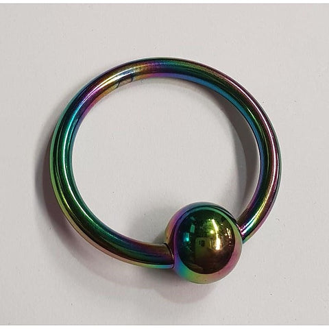 Rainbow Penis Head Glans Ring with Ball by Hell's Couture - Cock Rings