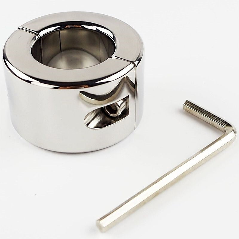 Gangling Steel Ball Stretcher 35mm XL by Hell's Couture - Steel Sex Toys