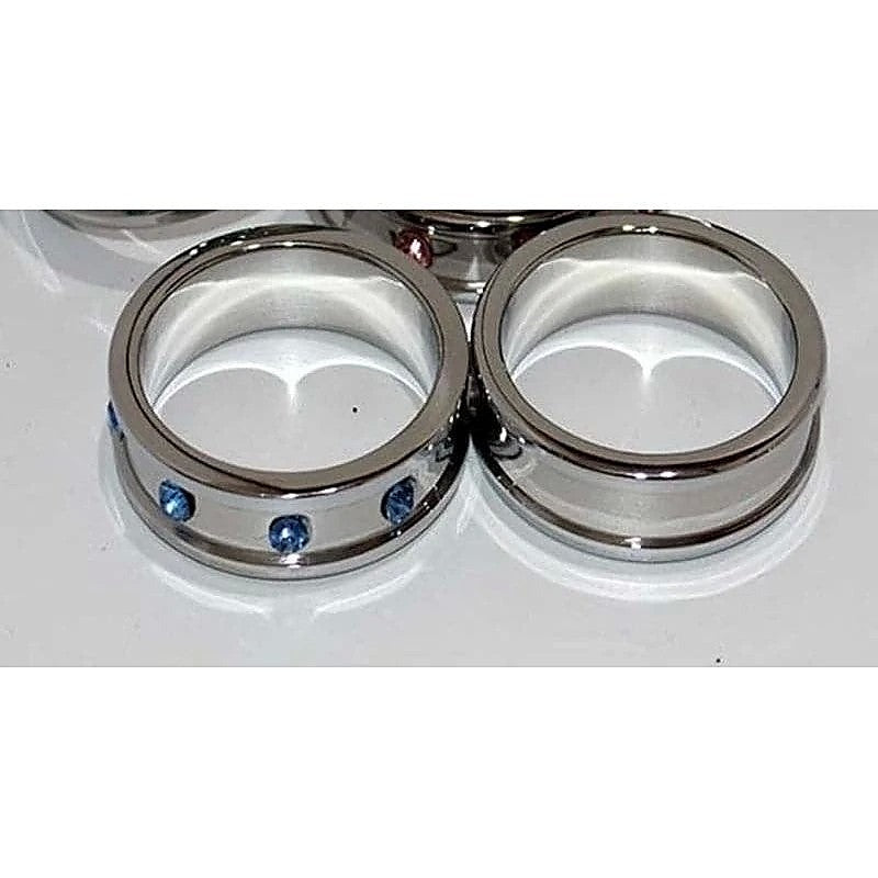Deep Shallow Cock Ring 55mm Aquamarine by Hell's Couture - Cock Rings