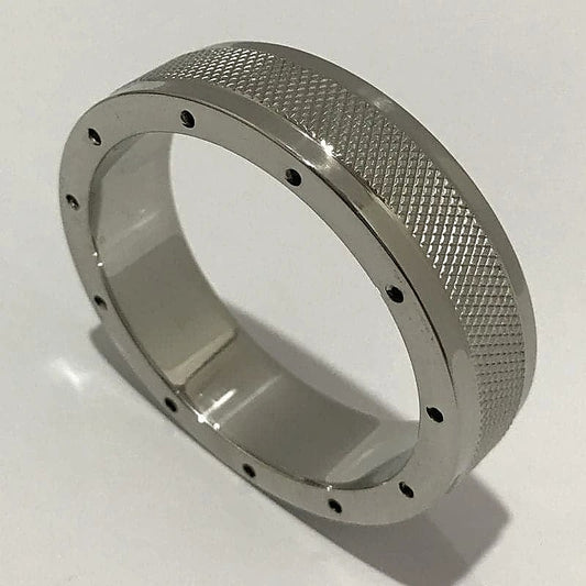 Cool & Knurl Steel Cock Ring - Cock Rings