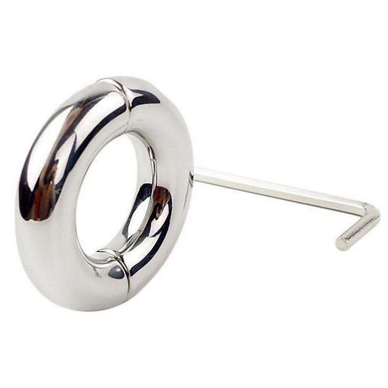 Oval Ball Stretcher In Steel by Hell's Couture - Cock Rings