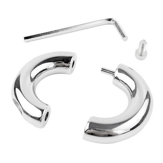 Oval Ball Stretcher In Steel - Cock Rings