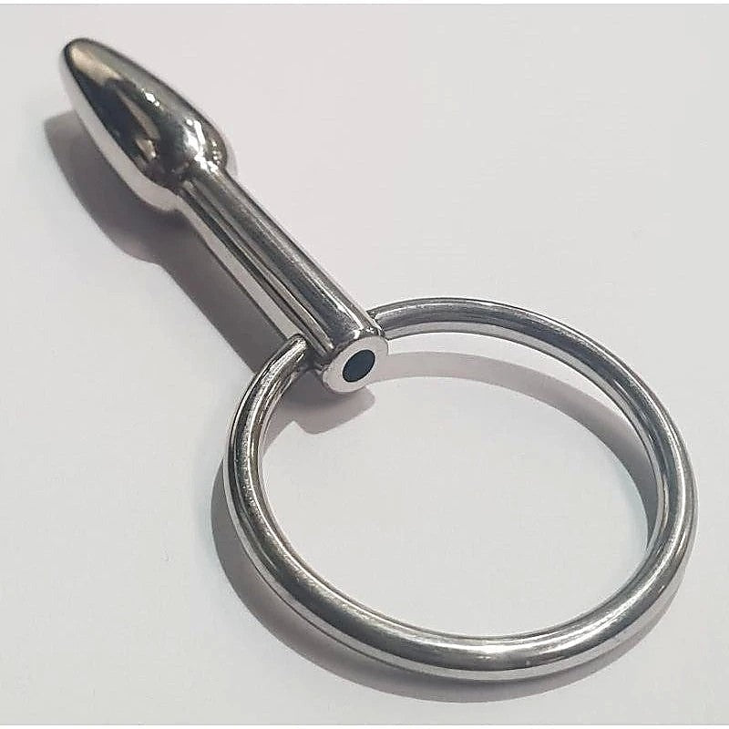 Steel Pleasures Penis Plug Olive Cum Thru with Ring - Penis Plugs