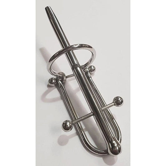 Prince Albert Wand With Barbell & Glans Ring - Penis Plugs