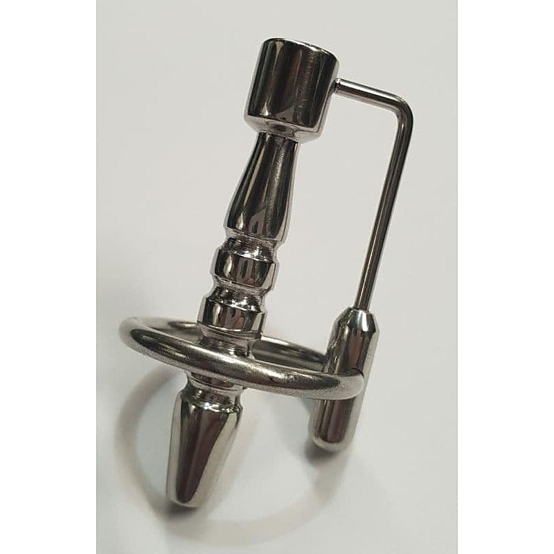 Apollo Hollow Cock Plug Ribbed With Glans Ring - Penis Plugs