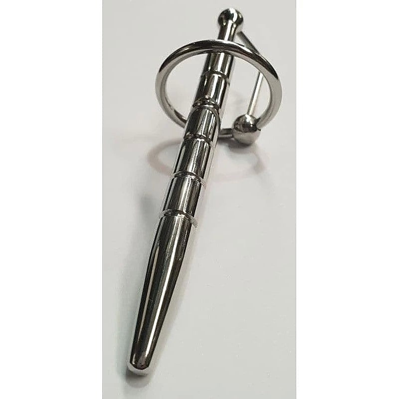Desire Ribbed Penis Plug With Glans Ring by Hell's Couture - Penis Plugs