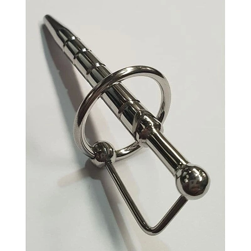 Desire Ribbed Penis Plug With Glans Ring by Hell's Couture - Penis Plugs