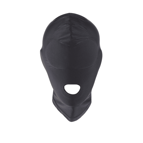 Love In Leather Lycra BDSM Hood With Mouth Opening - Bondage Hoods