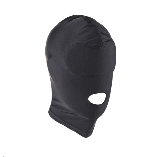 Love In Leather Lycra BDSM Hood With Mouth Opening - Bondage Hoods