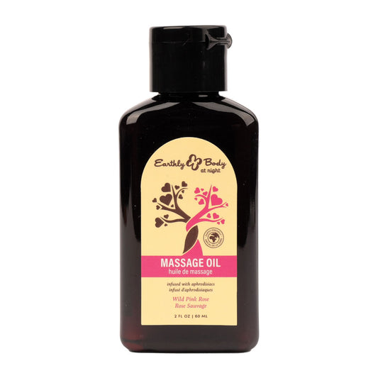 Earthly Body Hemp Seed Scented Adult Massage Oil 60 ml Wild Pink Rose Massage Oils and Lubricants
