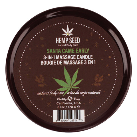 Earthly Body Hemp Seed 3-In-1 Adult Massage Candle 170 g - Sex Pheromones and Perfumes