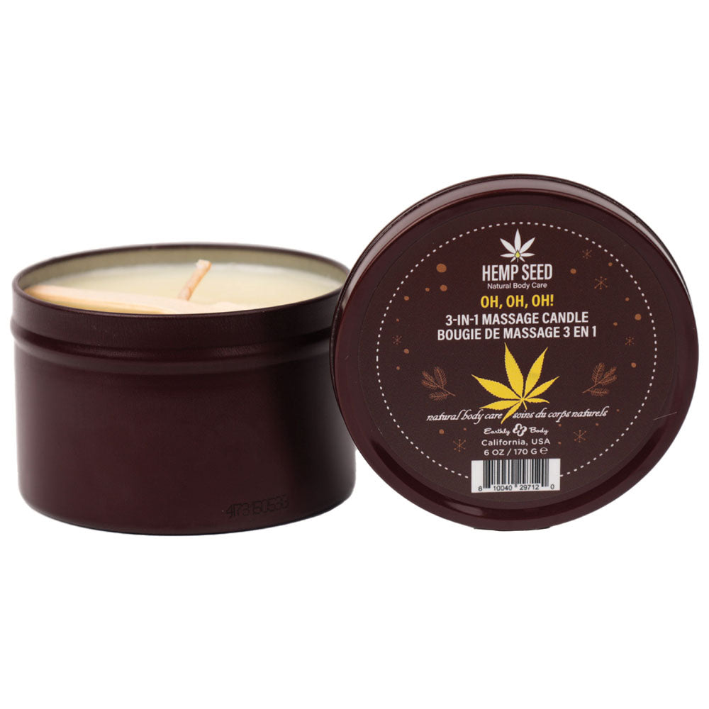 Earthly Body Hemp Seed 3-In-1 Adult Massage Candle 170 g Sex Pheromones and Perfumes