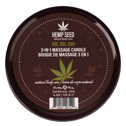Earthly Body Hemp Seed 3-In-1 Adult Massage Candle 170 g - Sex Pheromones and Perfumes