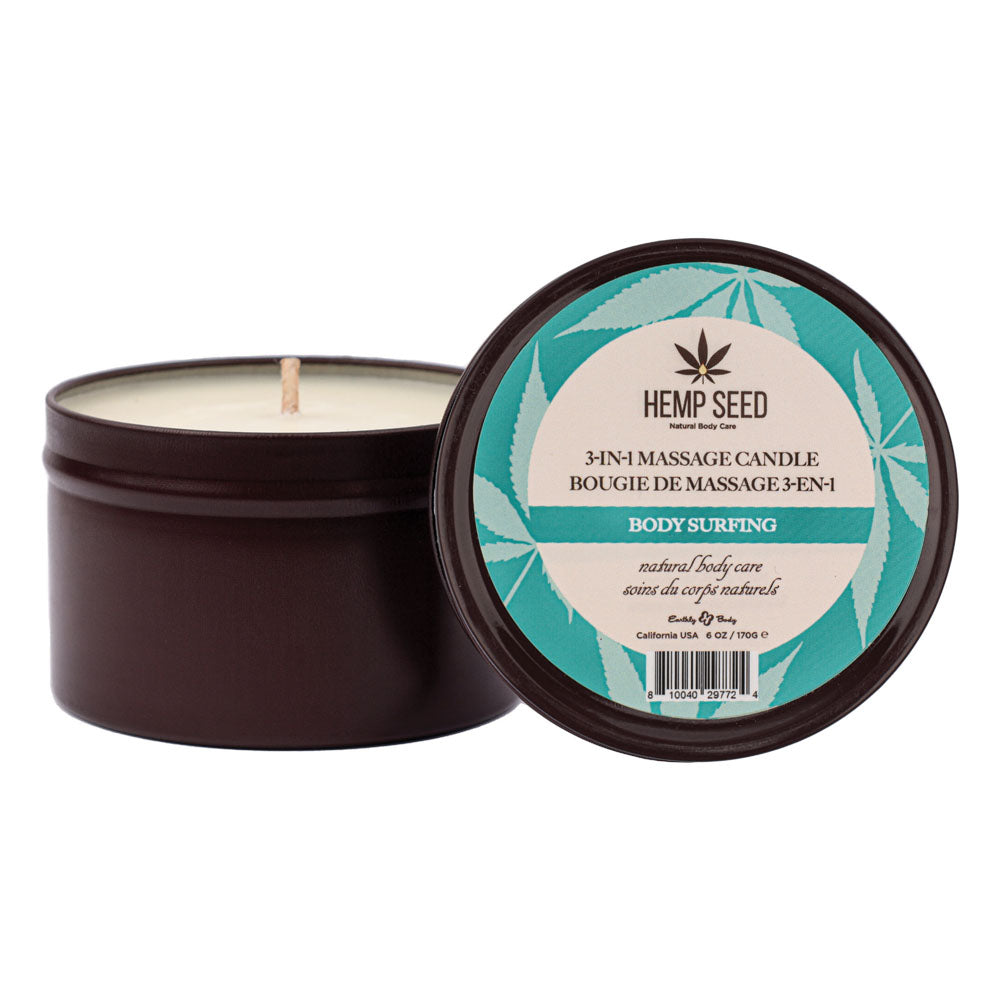 Earthly Body Hemp Seed 3-In-1 Scented Massage Candle 170 g Body Surfing Sex Pheromones and Perfumes