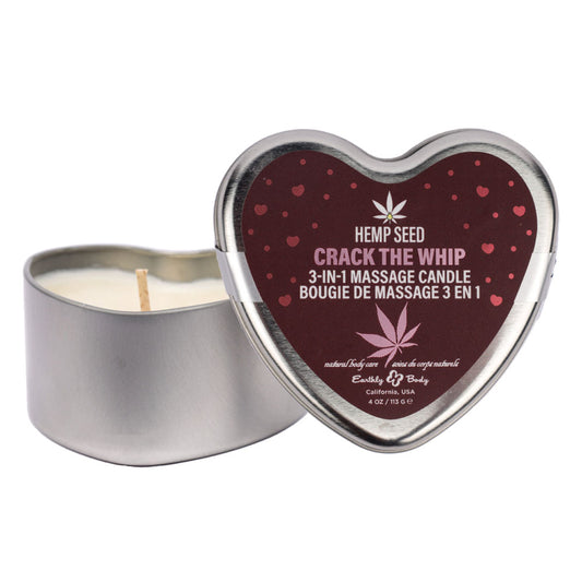 Earthly Body Hemp Seed 3 in 1 Massage Heart Candle 113g Sex Pheromones and Perfumes
