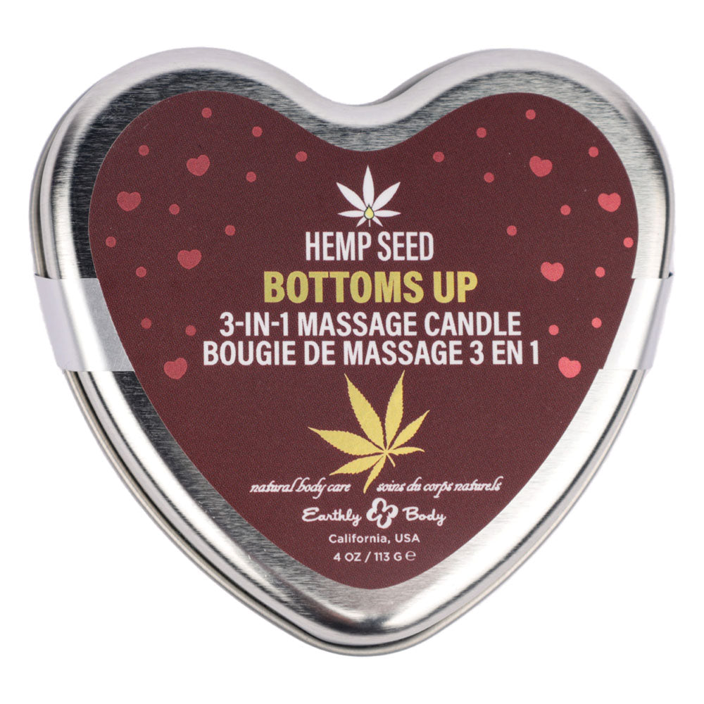 Earthly Body Hemp Seed 3 in 1 Massage Heart Candle 113g Sex Pheromones and Perfumes