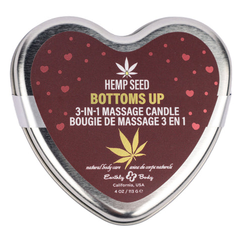 Earthly Body Hemp Seed 3 in 1 Massage Heart Candle 113g - Sex Pheromones and Perfumes