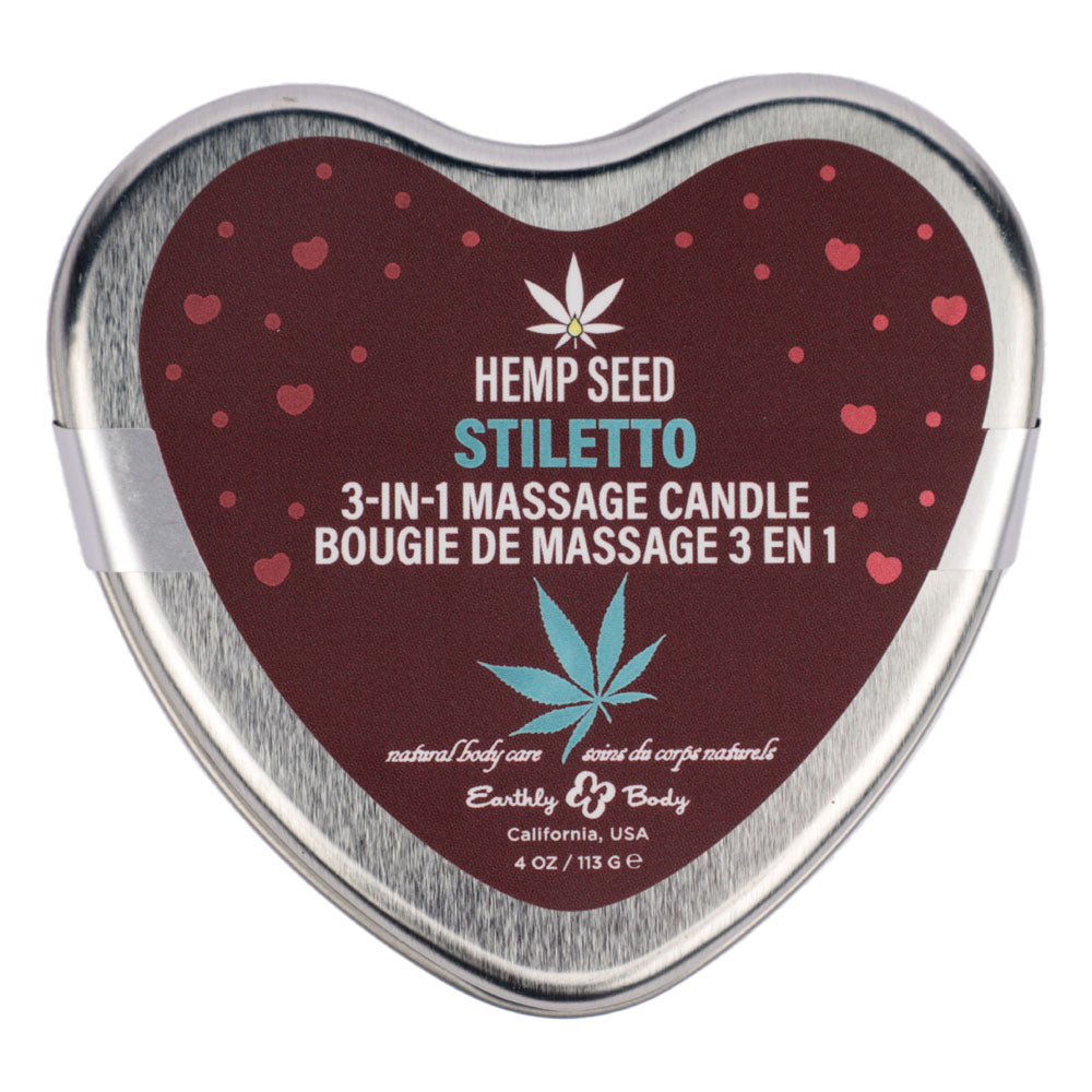 Earthly Body Hemp Seed 3 in 1 Massage Heart Candle 113g Sex Pheromones and Perfumes