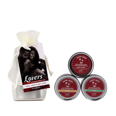 Earthly Body Hemp Seed Lovers Mini Scented Candles 3 Pack - Sex Pheromones and Perfumes
