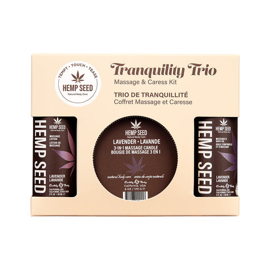 Hemp Seed Tranquility Trio Scented Massage & Caress Kit - Massage Oils and Lubricants