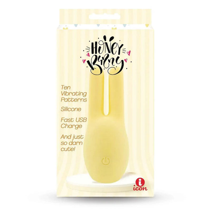 Icon Brands Buzzy Buddy Honey Bunny Clitoral Massager Yellow Clit Ticklers and Pulsators