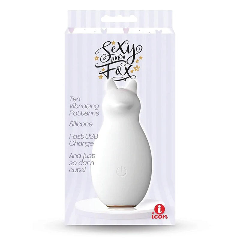 Icon Brands Buzzy Buddy Sexy Like A Fox Clitoral Vibe White Clit Ticklers and Pulsators