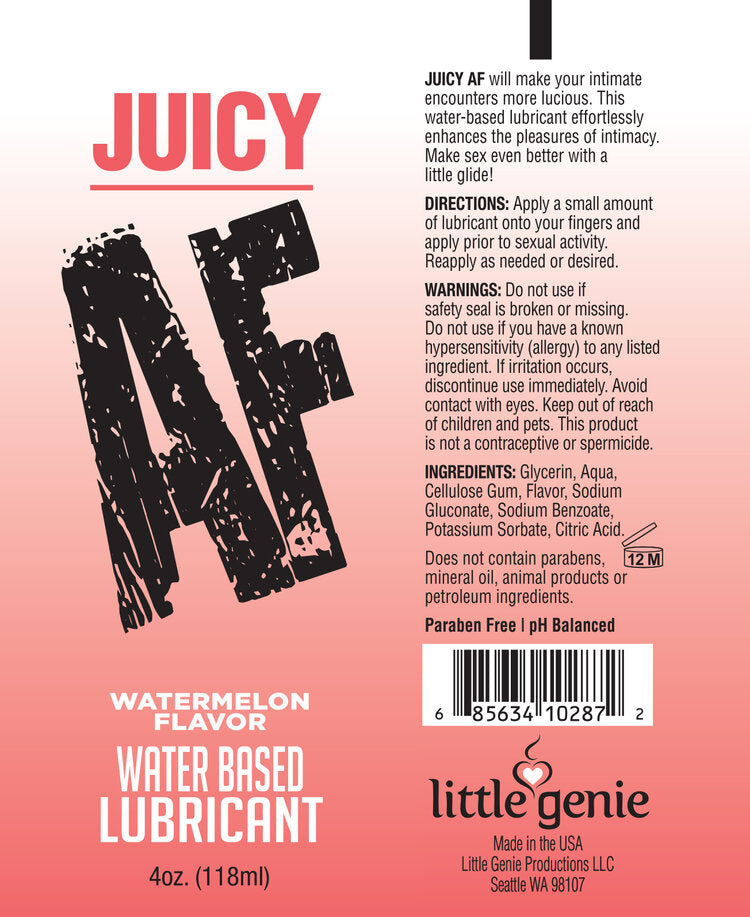 Little Genie Juicy AF Flavoured Water Based Lubricant 120 ml Water Based Lubes