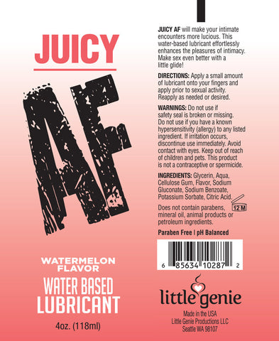 Little Genie Juicy AF Flavoured Water Based Lubricant 120 ml - Water Based Lubes
