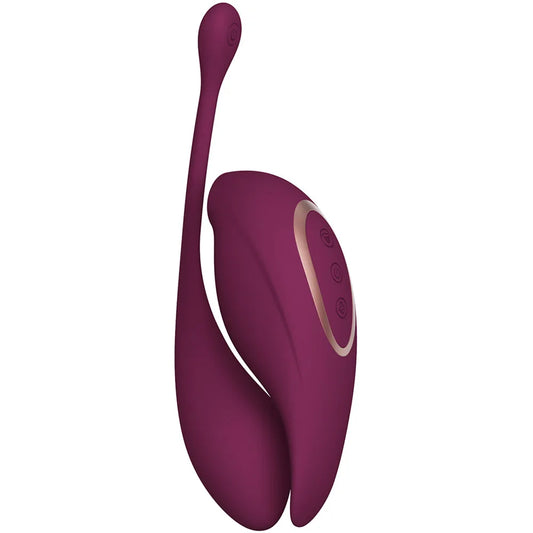 Shots Toys Twitch 2 USB Rechargeable Suction Vibrator with Remote Vibrating Egg Burgundy - Remote Control Vibrators