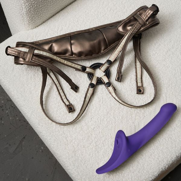 STRAP-ON-ME Multi Orgasm Vibrating Strap On Dildo Purple - Strap On Sextoys