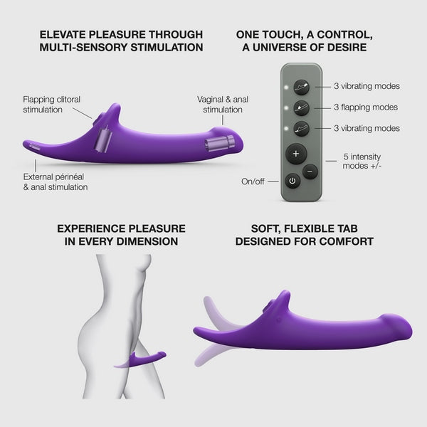 STRAP-ON-ME Multi Orgasm Vibrating Strap On Dildo Purple - Strap On Sextoys