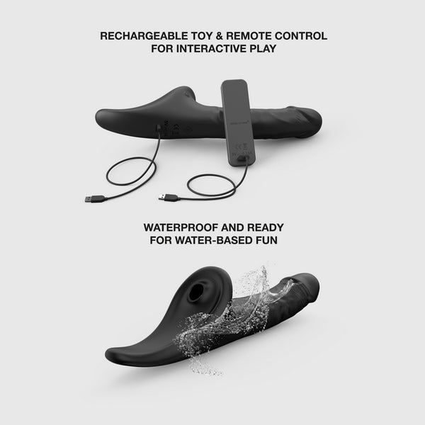 STRAP-ON-ME Multi Orgasm Realistic Strap On Dildo Black - Strap On Sextoys