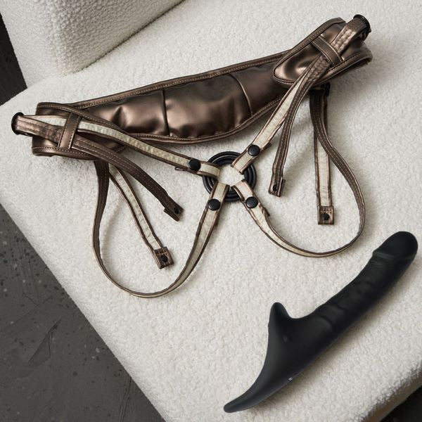 STRAP-ON-ME Multi Orgasm Realistic Strap On Dildo Black - Strap On Sextoys