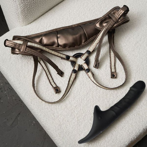 STRAP-ON-ME Multi Orgasm Realistic Strap On Dildo Black - Strap On Sextoys