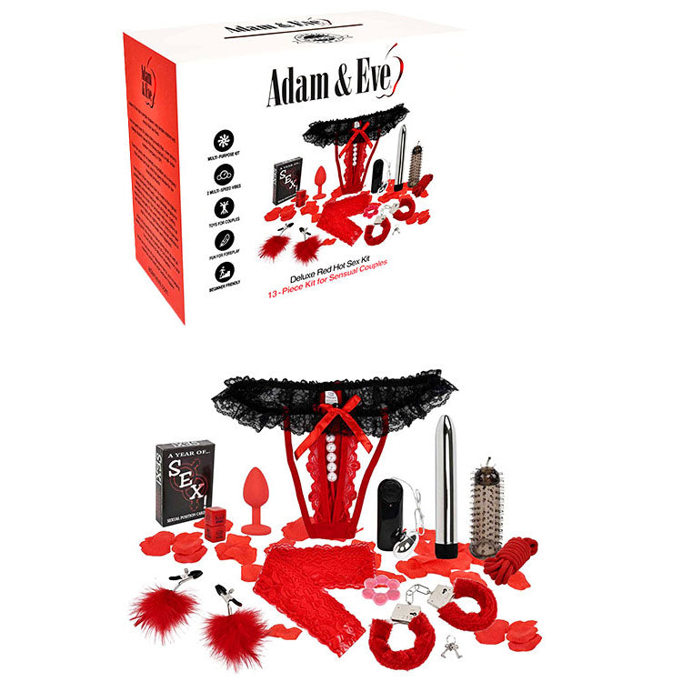 Adam & Eve DELUXE RED HOT Couples SEX KIT Red Sex Kits