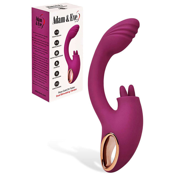 Adam & Eve ROSE GOLD CLIT TICKLER Rabbit Vibrator Rabbit Vibrators