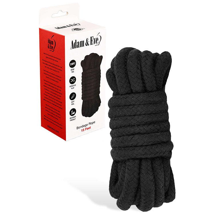 Adam & Eve Fetish Play BONDAGE ROPE 15 Feet Cuffs And Restraints