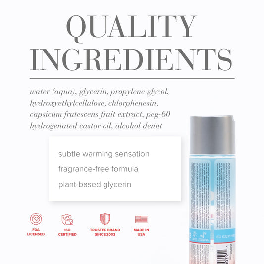 System JO H20 Water Based Warming Lubricant 30ml Water Based Lubes