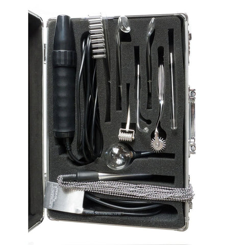 The Stockroom KinkLab Agent Noir Neon Wand 11 Piece E-Stimulation Kit - Electro Sex