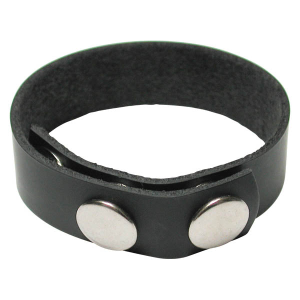 The Stockroom KinkLab 3 Snap Black Leather Adjustable Cock Ring Cock Rings