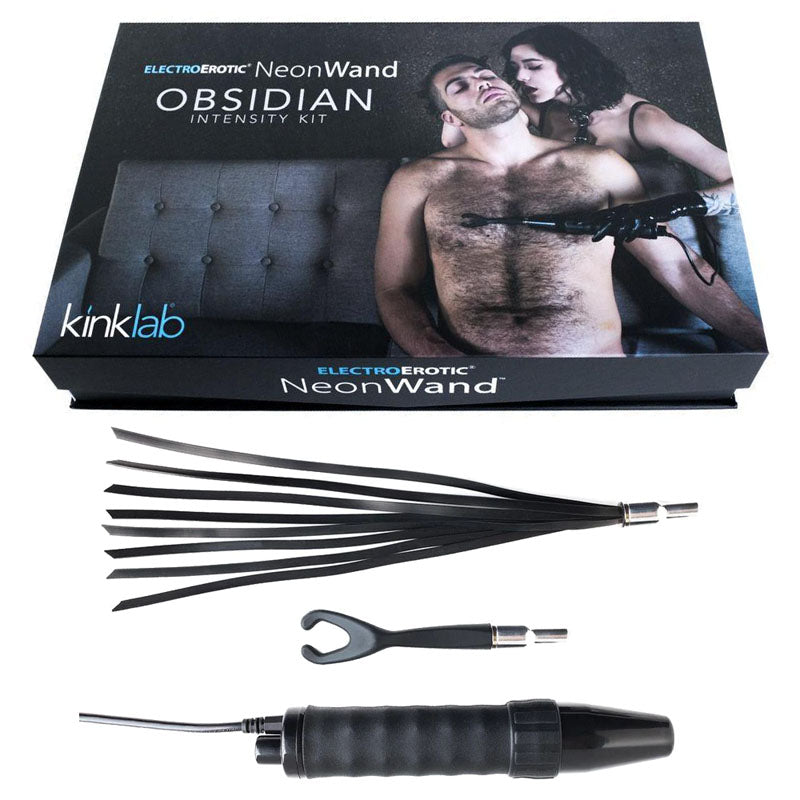 The Stockroom KinkLab Obsidian Neon Wand 3 Piece E Stimulation Intensity Kit Electro Sex