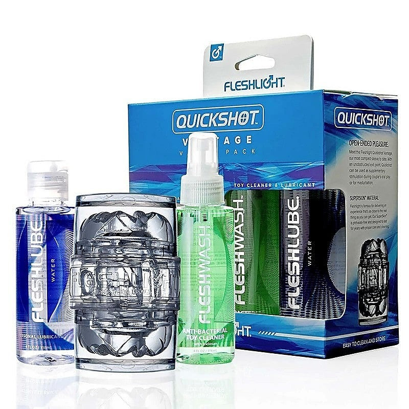 Fleshlight Quickshot Vantage Stroker and Adult Lubricant Combo Pack - Fleshlight Male Masturbators
