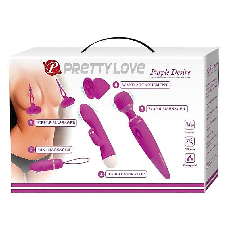 Pretty Love Purple Desire 5-Piece Kit by Baile - Breast and Nipple Toys