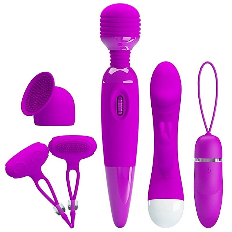 Pretty Love Purple Desire 5-Piece Kit by Baile - Breast and Nipple Toys