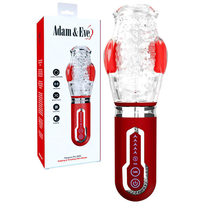 Adam & Eve PLEASURE PRO 3000 Thrusting & Rotating Stroker Masturbators and Strokers