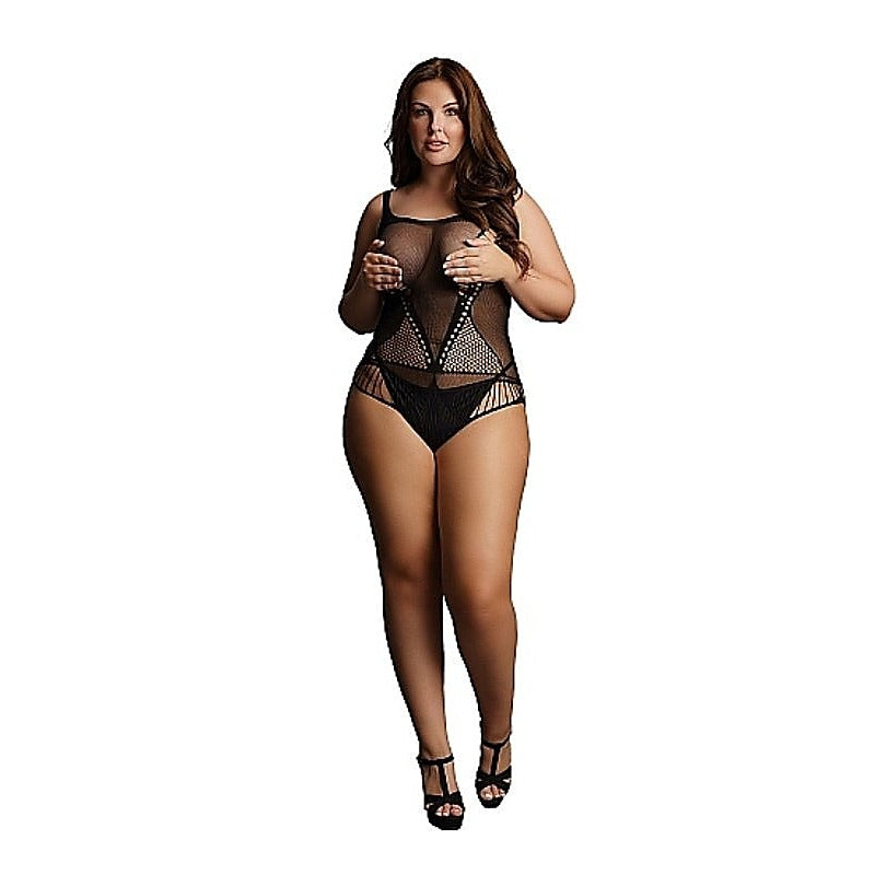 Premium Contrast Net Teddy by Shots Toys - Babydolls and Chemises