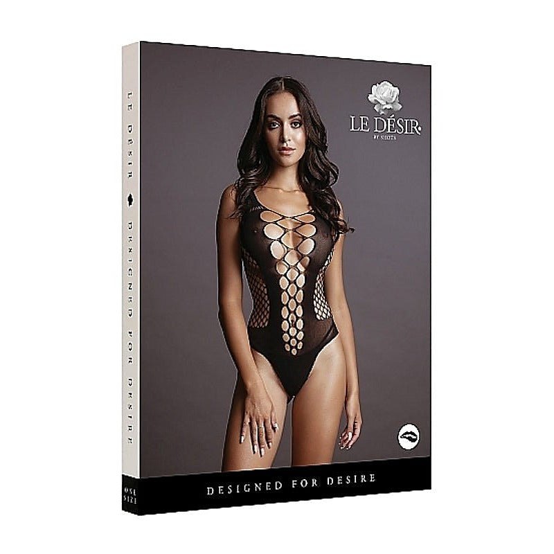 Premium Contrast Fence Net Teddy by Shots Toys - Babydolls and Chemises